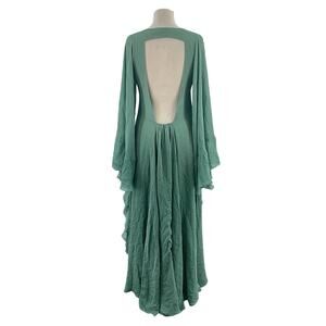 Dorothee Schumacher Green Silk Open Back Maxi Dress Women’s Size S Preowned